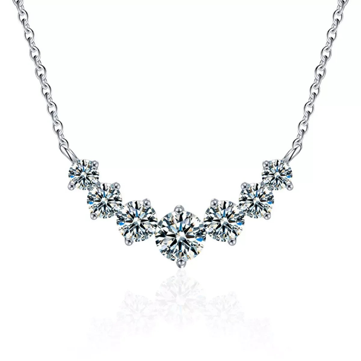 1.7 Carat Moissanite 925 Sterling Silver Necklace - Trendsi - Flyclothing LLC