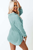 Waffle-Knit Collared Neck Long Sleeve Shirt - Trendsi - Flyclothing LLC