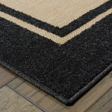 2' X 3' Beige and Black Stain Resistant Indoor Outdoor Area Rug - Homeroots