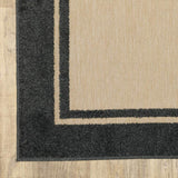 2' X 3' Beige and Black Stain Resistant Indoor Outdoor Area Rug - Homeroots - Flyclothing LLC