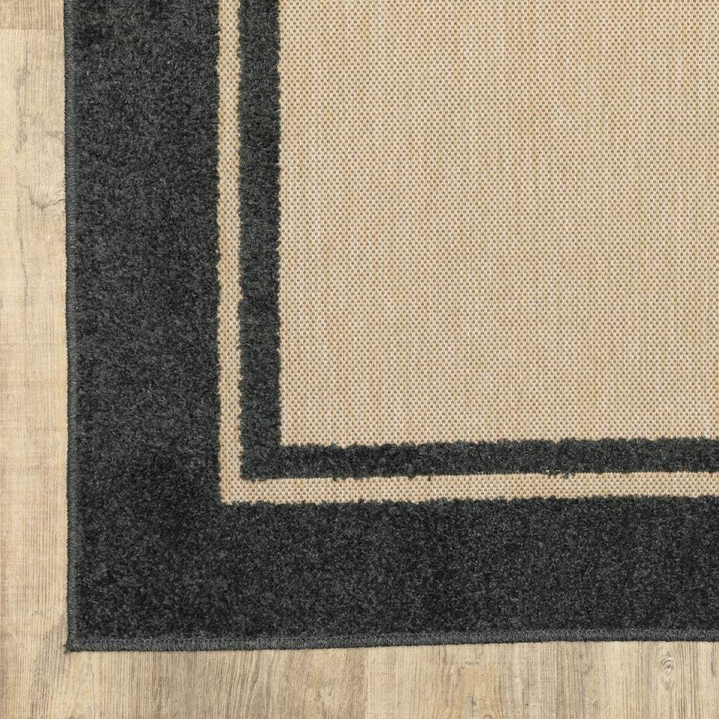 2' X 3' Beige and Black Stain Resistant Indoor Outdoor Area Rug - Homeroots - Flyclothing LLC