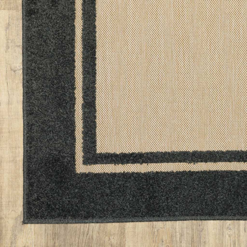 2' X 3' Beige and Black Stain Resistant Indoor Outdoor Area Rug - Homeroots - Flyclothing LLC