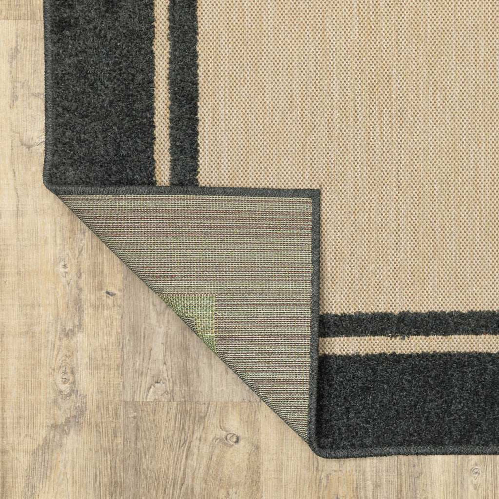 2' X 3' Beige and Black Stain Resistant Indoor Outdoor Area Rug - Homeroots - Flyclothing LLC