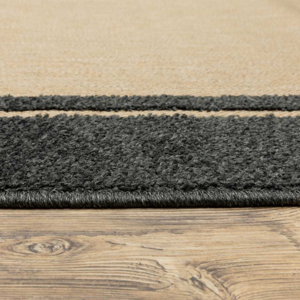 2' X 3' Beige and Black Stain Resistant Indoor Outdoor Area Rug - Homeroots - Flyclothing LLC