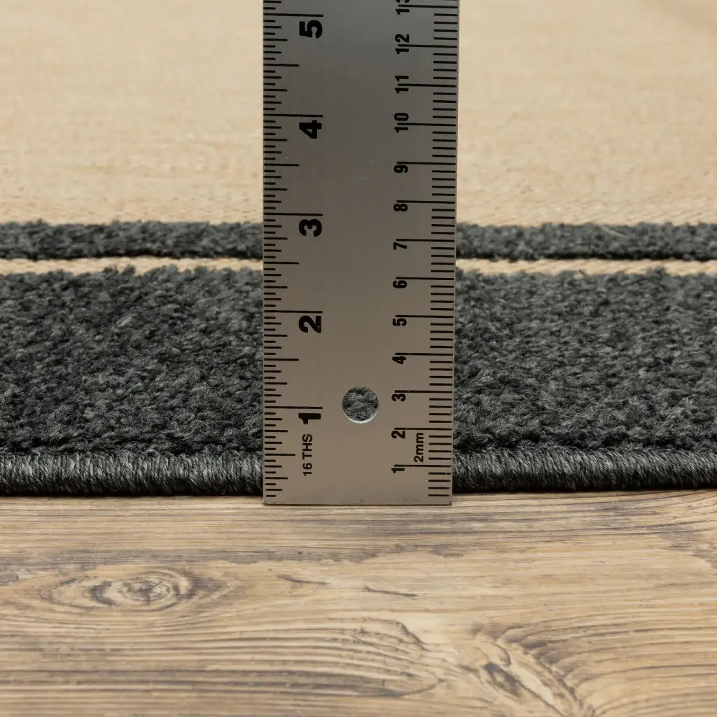 2' X 3' Beige and Black Stain Resistant Indoor Outdoor Area Rug - Homeroots - Flyclothing LLC