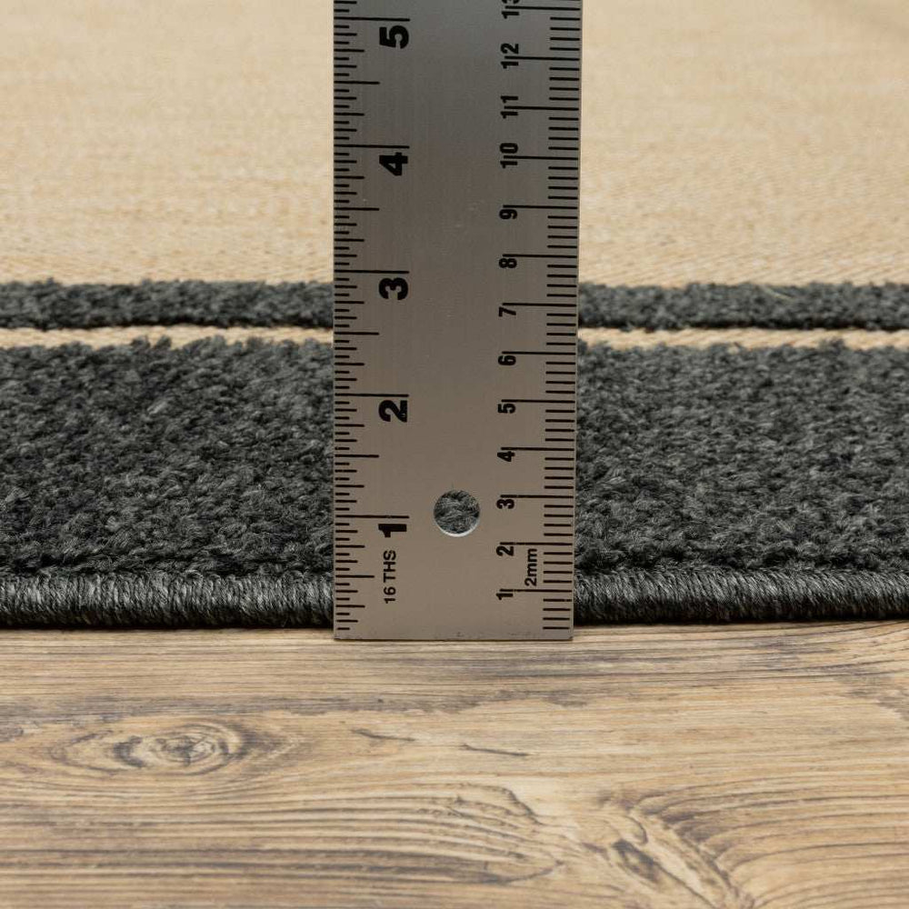 2' X 3' Beige and Black Stain Resistant Indoor Outdoor Area Rug - Homeroots - Flyclothing LLC