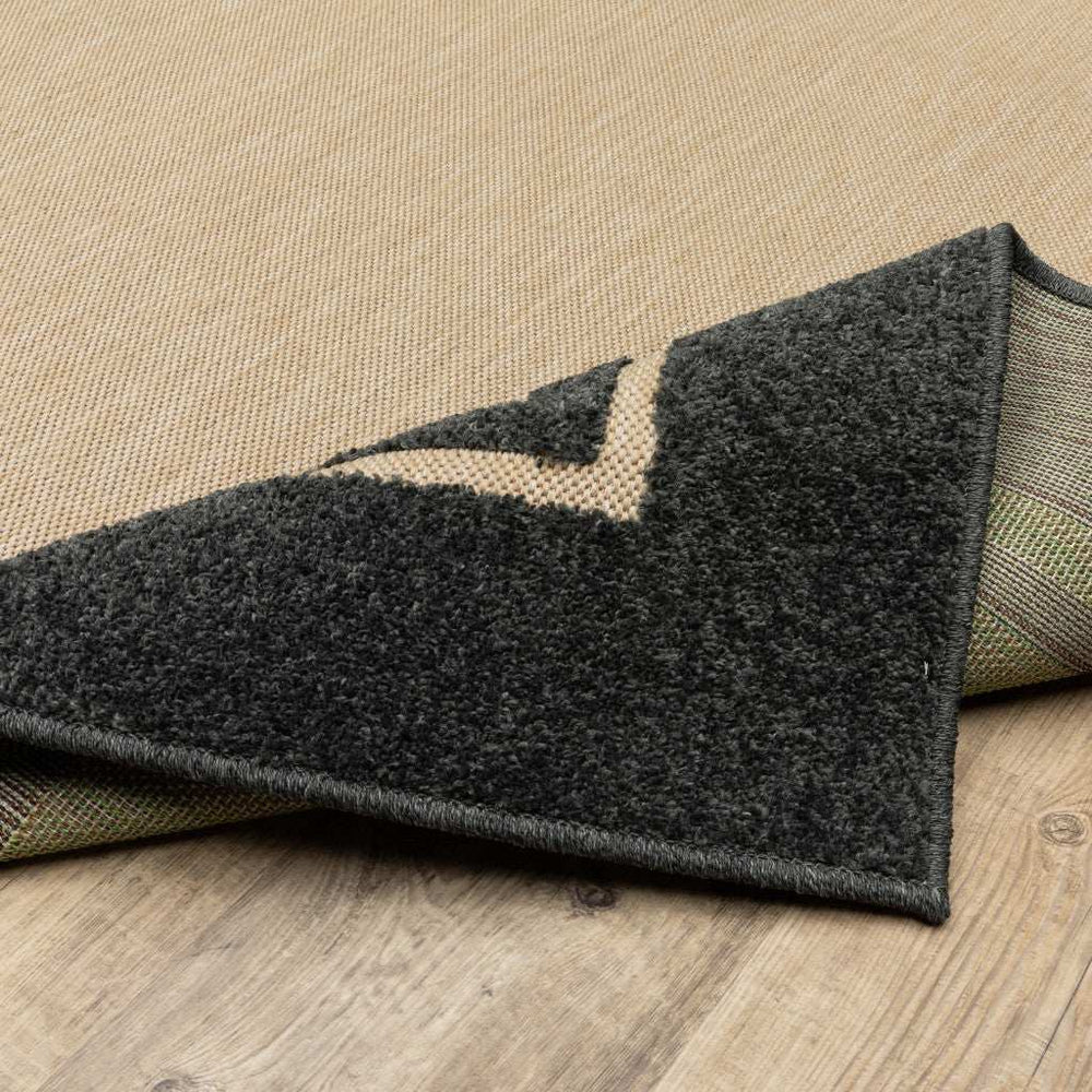 2' X 3' Beige and Black Stain Resistant Indoor Outdoor Area Rug - Homeroots - Flyclothing LLC
