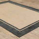 2' X 3' Beige and Black Stain Resistant Indoor Outdoor Area Rug - Homeroots - Flyclothing LLC