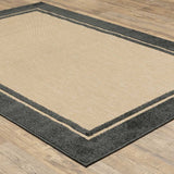 2' X 3' Beige and Black Stain Resistant Indoor Outdoor Area Rug - Homeroots - Flyclothing LLC