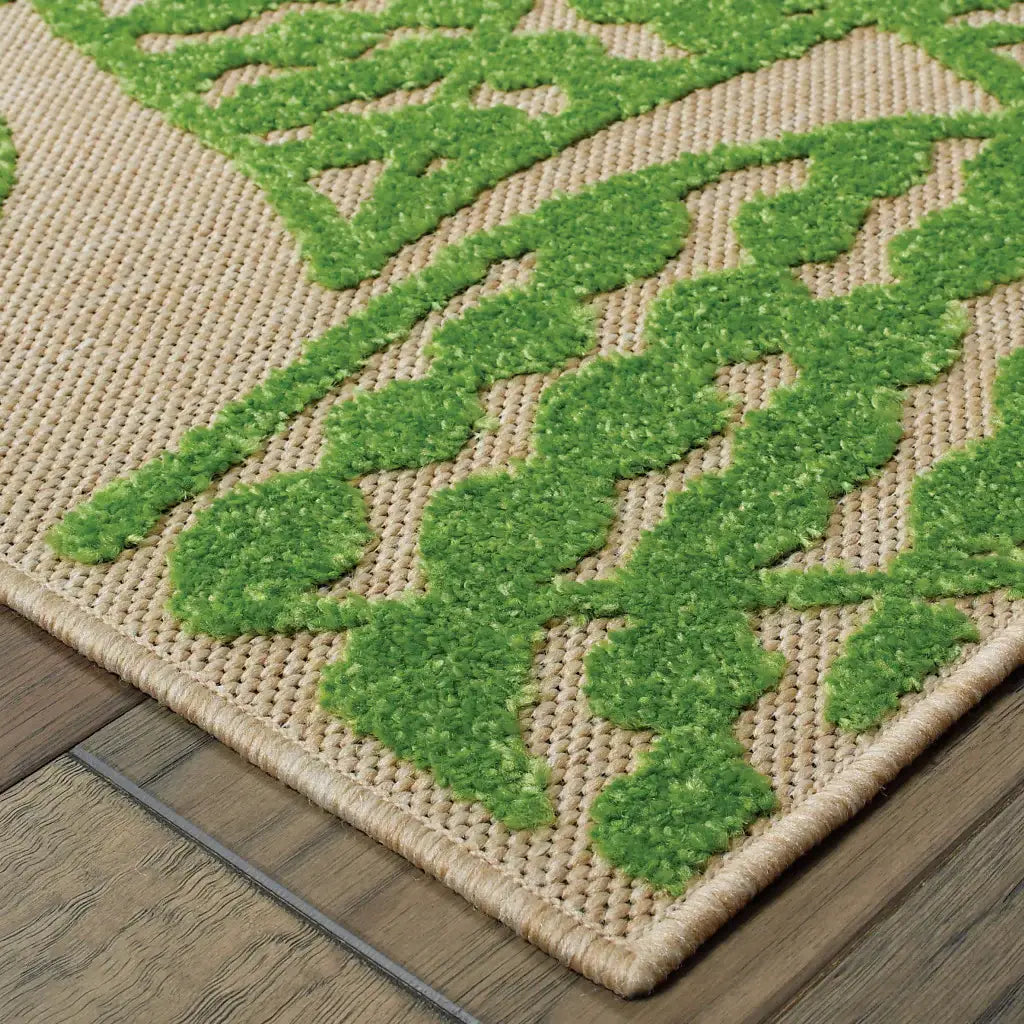 2' X 3' Beige and Black Floral Stain Resistant Indoor Outdoor Area Rug - Homeroots - Flyclothing LLC