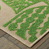 2' X 3' Beige and Black Floral Stain Resistant Indoor Outdoor Area Rug - Homeroots
