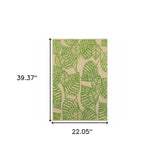 2' X 3' Beige and Black Floral Stain Resistant Indoor Outdoor Area Rug - Homeroots - Flyclothing LLC