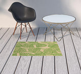 2' X 3' Beige and Black Floral Stain Resistant Indoor Outdoor Area Rug - Homeroots