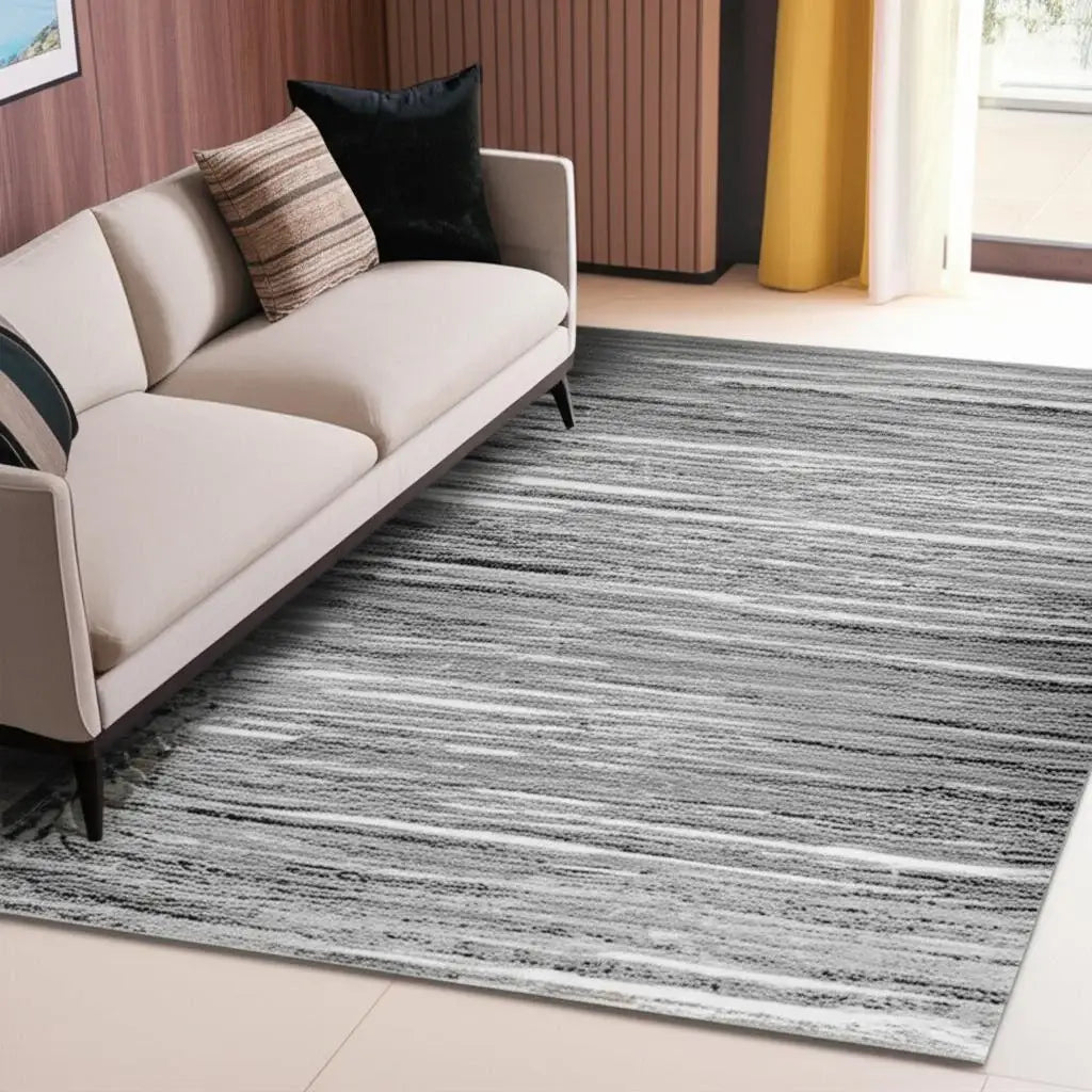 5' X 8' Grey Abstract Area Rug - Homeroots - Flyclothing LLC
