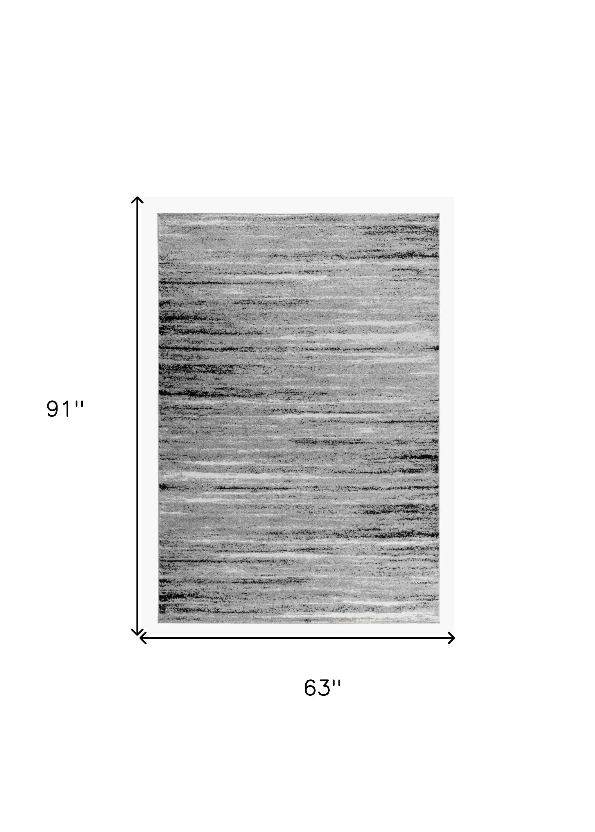 5' X 8' Grey Abstract Area Rug - Homeroots - Flyclothing LLC