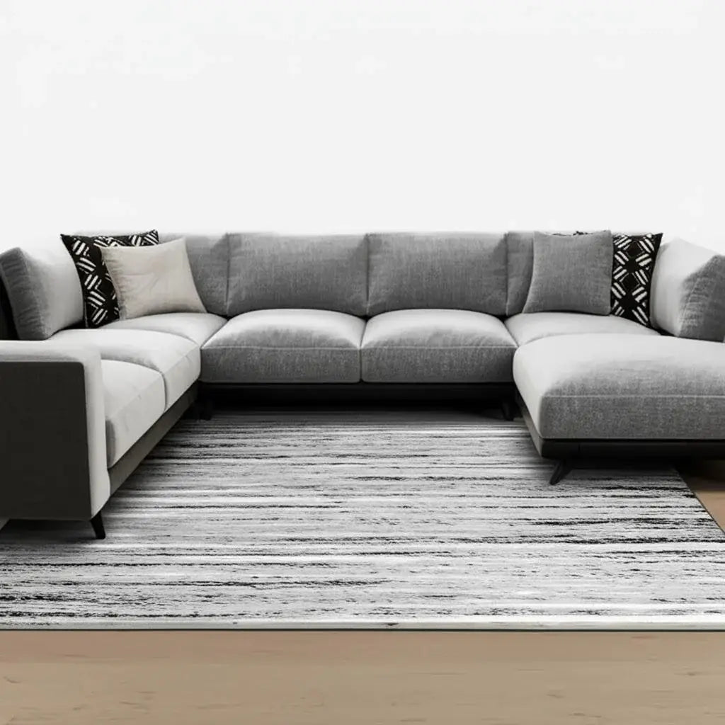 7' X 10' Grey Abstract Area Rug - Homeroots - Flyclothing LLC