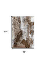 7' X 10' Brown Abstract Area Rug - Homeroots - Flyclothing LLC