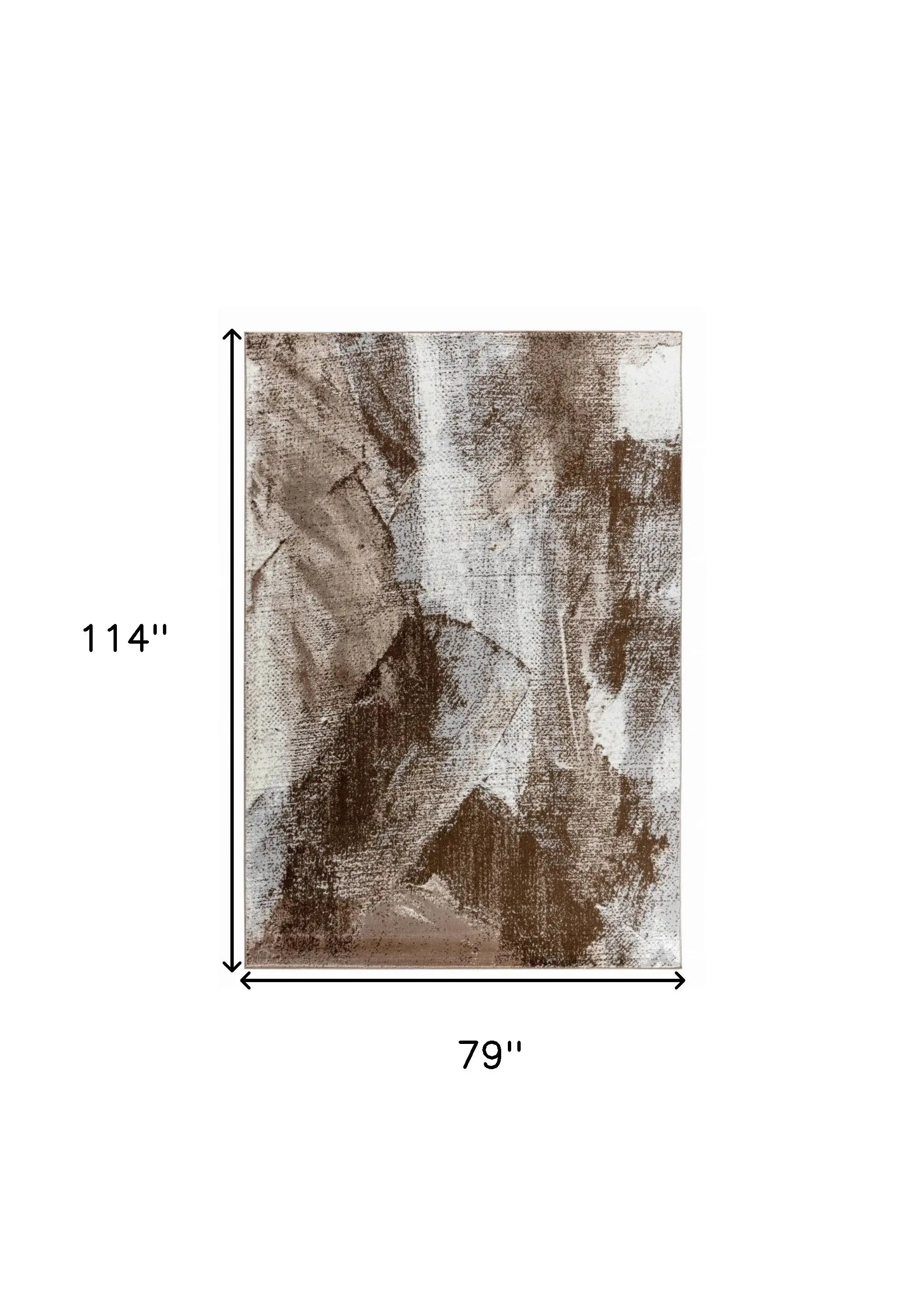7' X 10' Brown Abstract Area Rug - Homeroots - Flyclothing LLC
