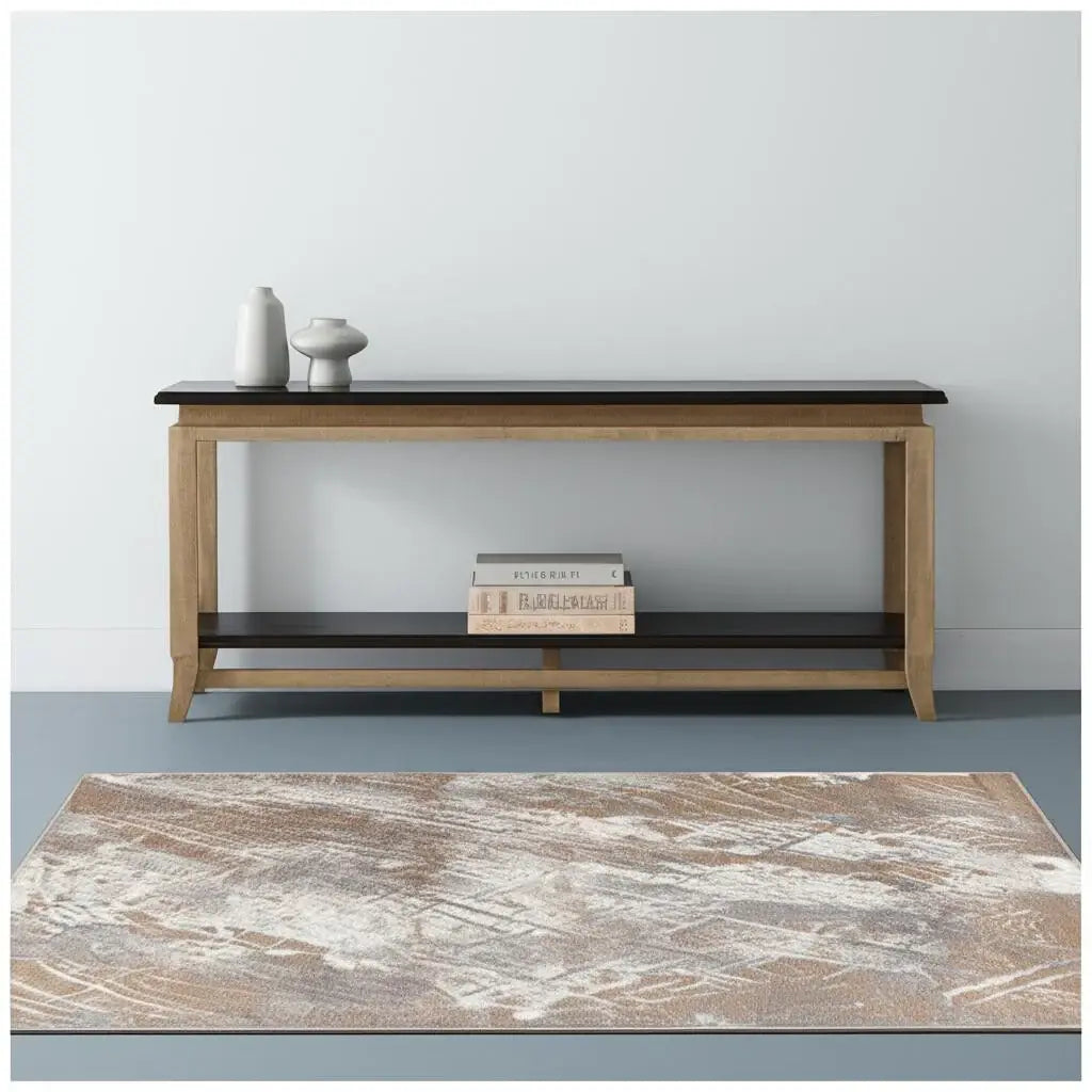 4' X 6' Brown Abstract Area Rug - Homeroots - Flyclothing LLC