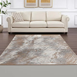 8' X 11' Brown Abstract Area Rug - Homeroots - Flyclothing LLC