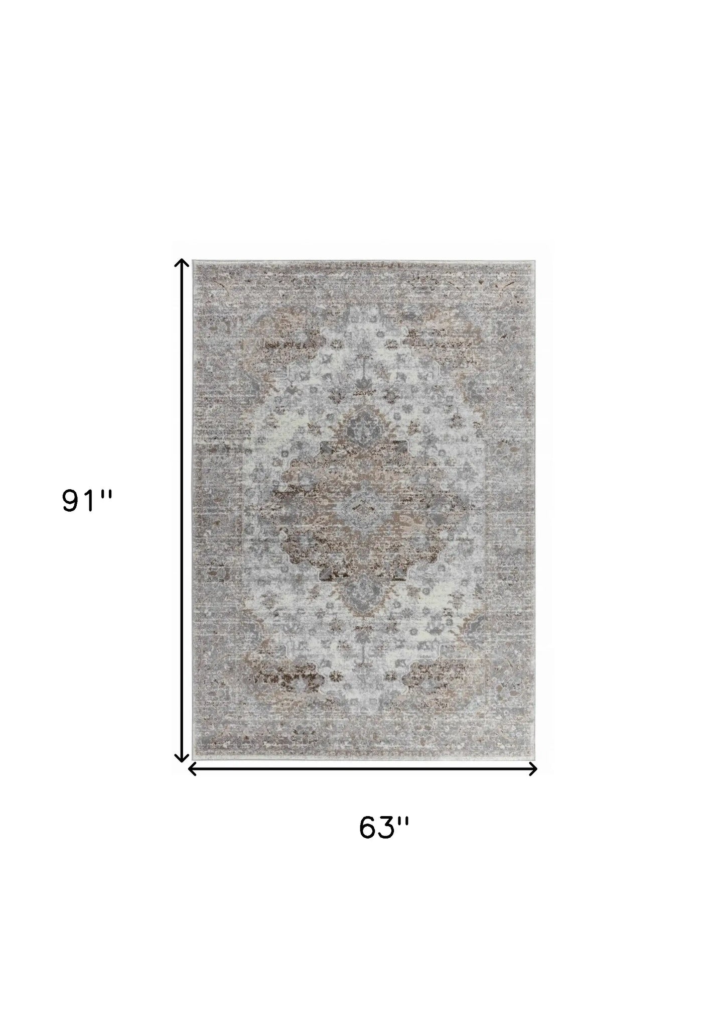5' X 8' Brown Oriental Area Rug - Homeroots - Flyclothing LLC