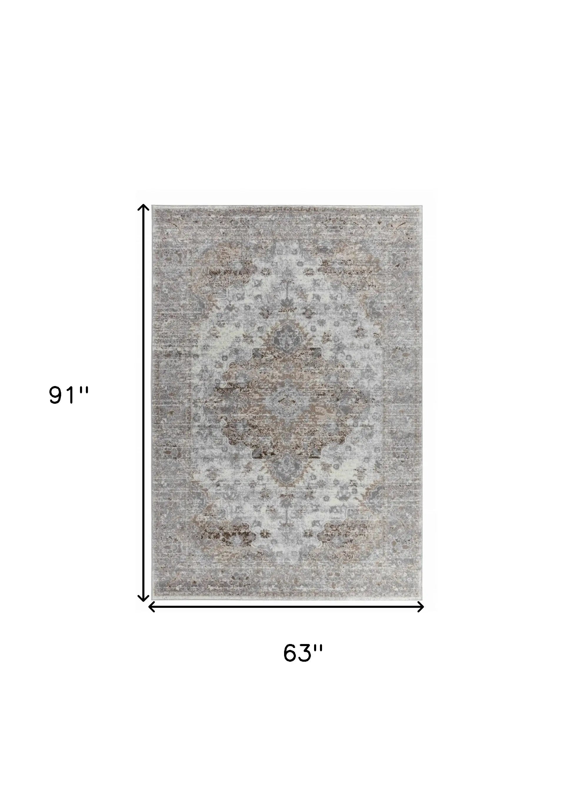 5' X 8' Brown Oriental Area Rug - Homeroots - Flyclothing LLC