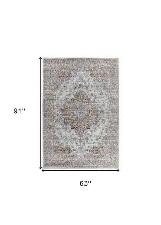 5' X 8' Brown Oriental Area Rug - Homeroots - Flyclothing LLC