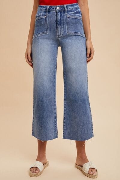 Annie Wear High Rise Wide Leg Jeans - Trendsi