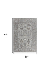 4' X 6' Grey Oriental Area Rug - Homeroots - Flyclothing LLC