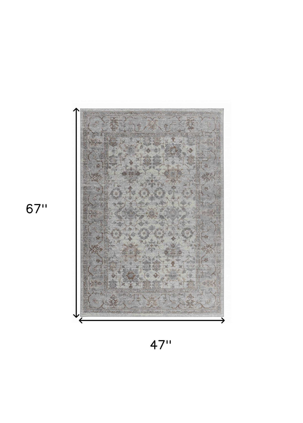 4' X 6' Grey Oriental Area Rug - Homeroots - Flyclothing LLC