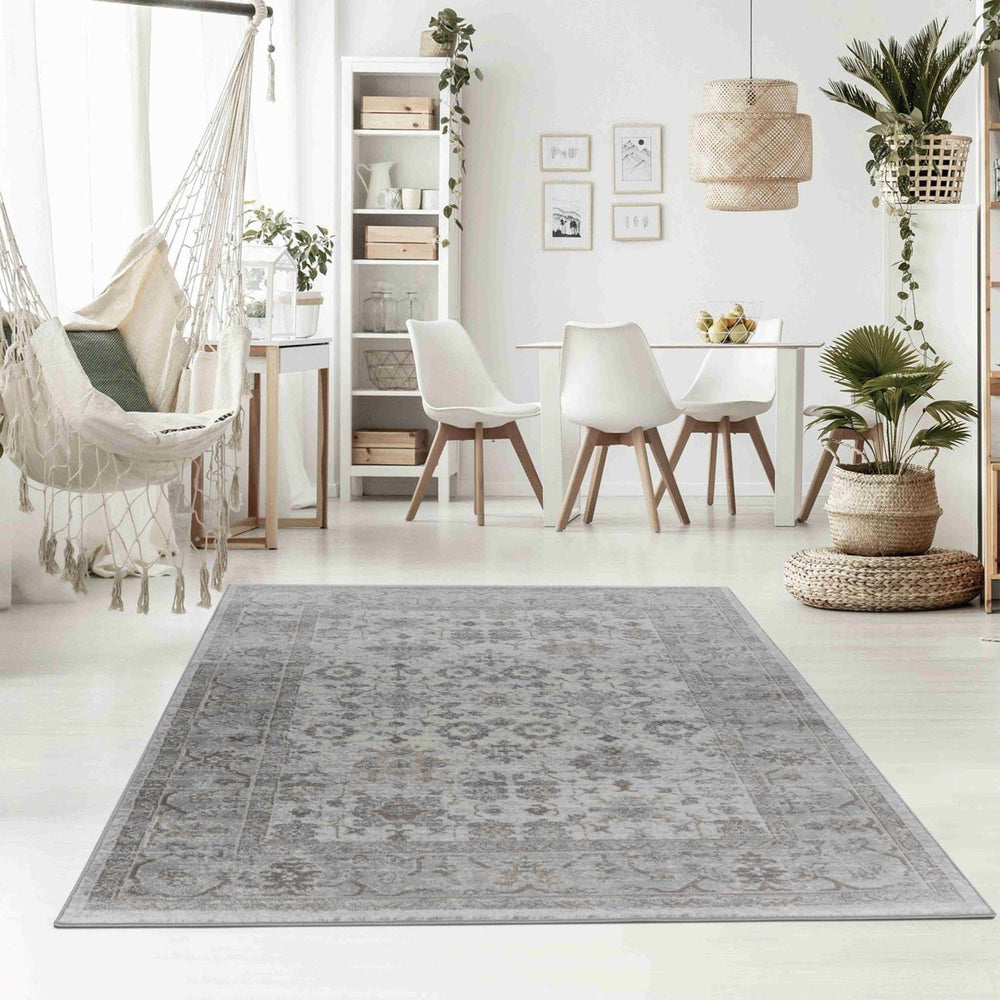 5' X 8' Grey Oriental Area Rug - Homeroots - Flyclothing LLC