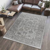 5' X 8' Grey Oriental Area Rug - Homeroots