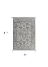 5' X 8' Grey Oriental Area Rug - Homeroots - Flyclothing LLC