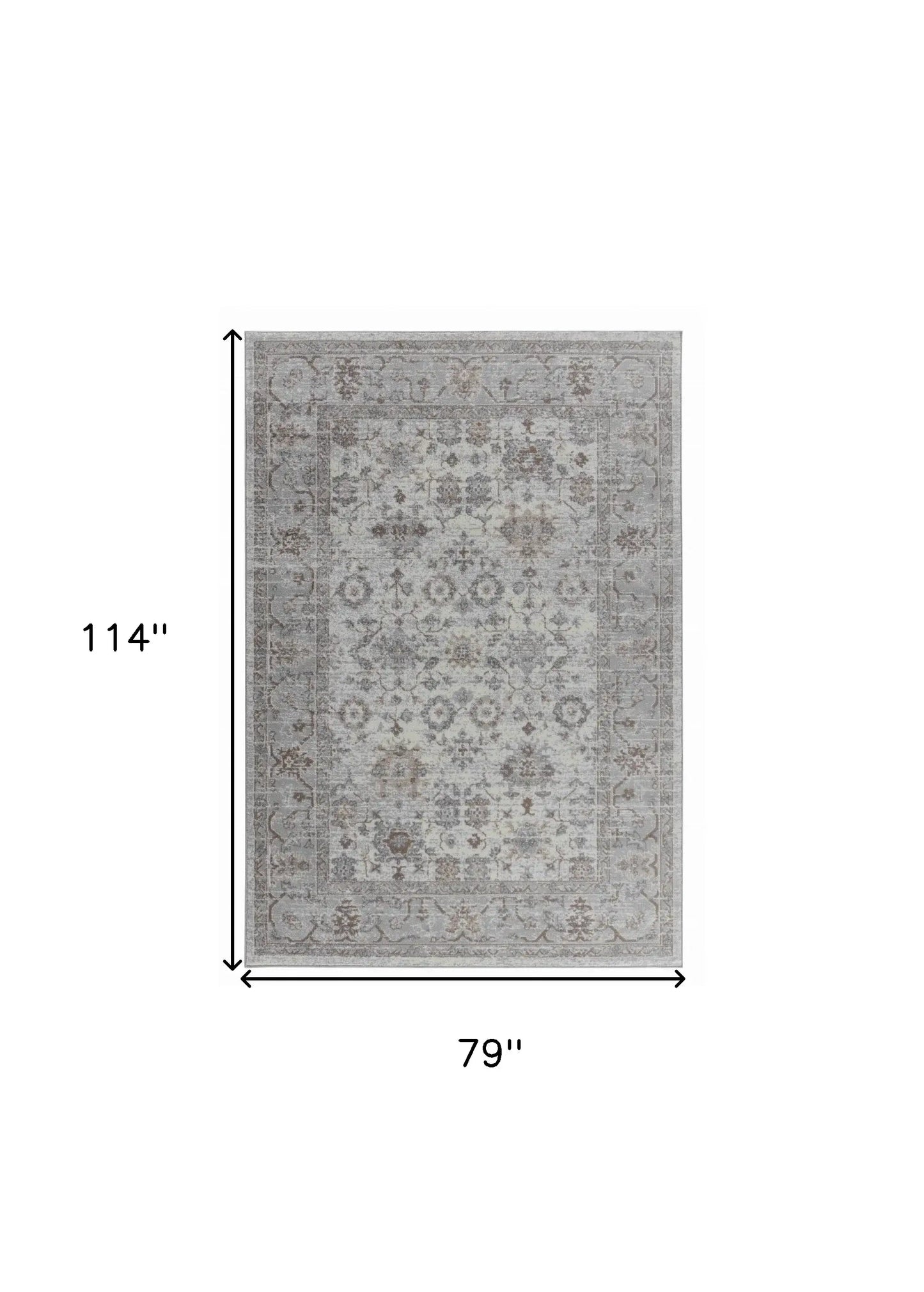 7' X 10' Grey Oriental Area Rug - Homeroots - Flyclothing LLC