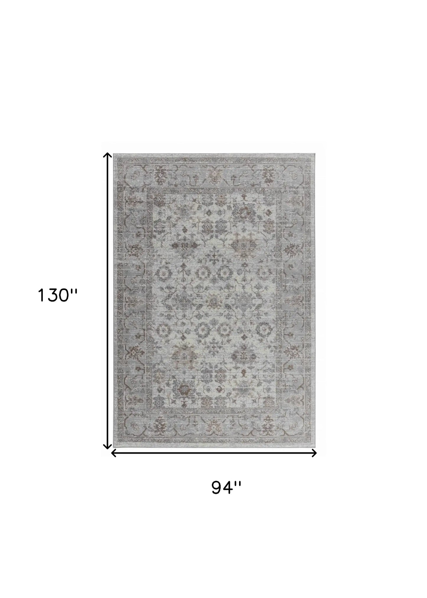 8' X 11' Grey Oriental Area Rug - Homeroots - Flyclothing LLC