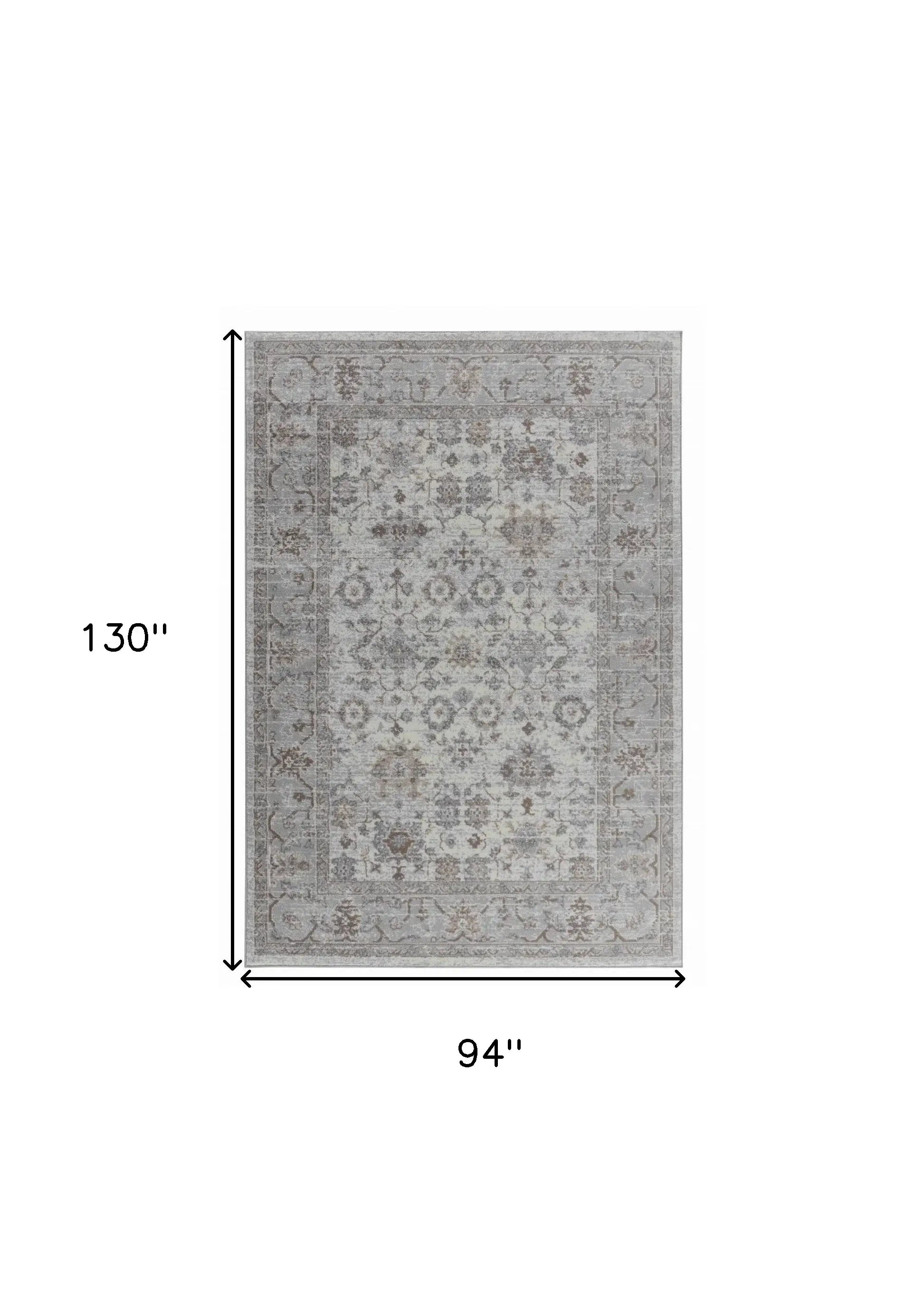 8' X 11' Grey Oriental Area Rug - Homeroots - Flyclothing LLC