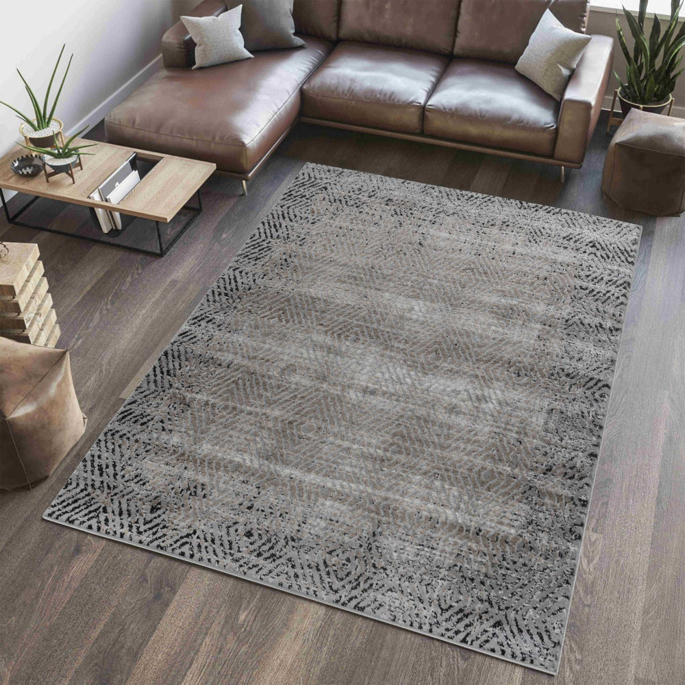5' X 8' Brown Geometric Area Rug - Homeroots - Flyclothing LLC