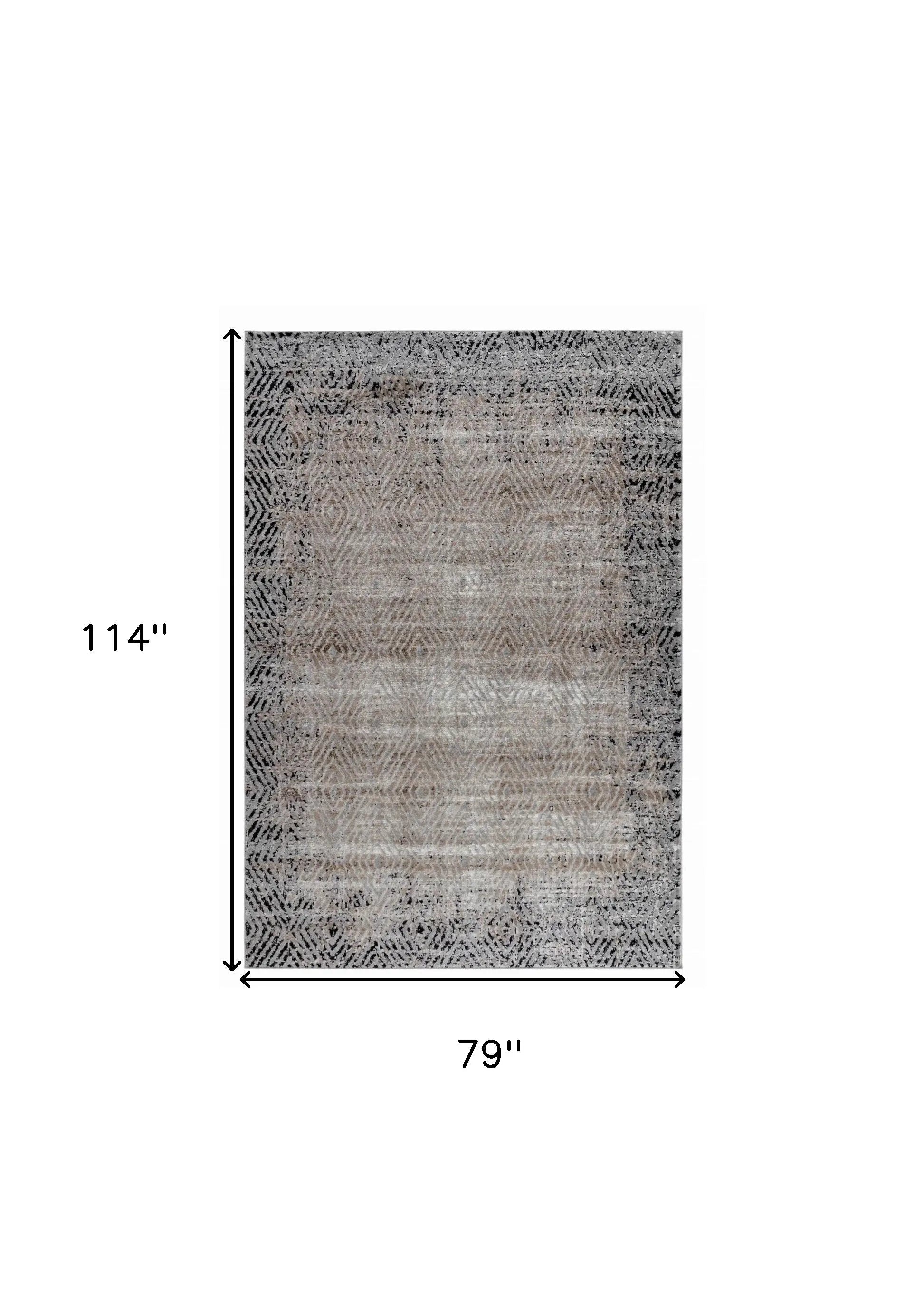 7' X 10' Brown Geometric Area Rug - Homeroots - Flyclothing LLC