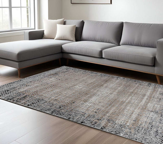8' X 11' Brown Geometric Area Rug - Homeroots - Flyclothing LLC