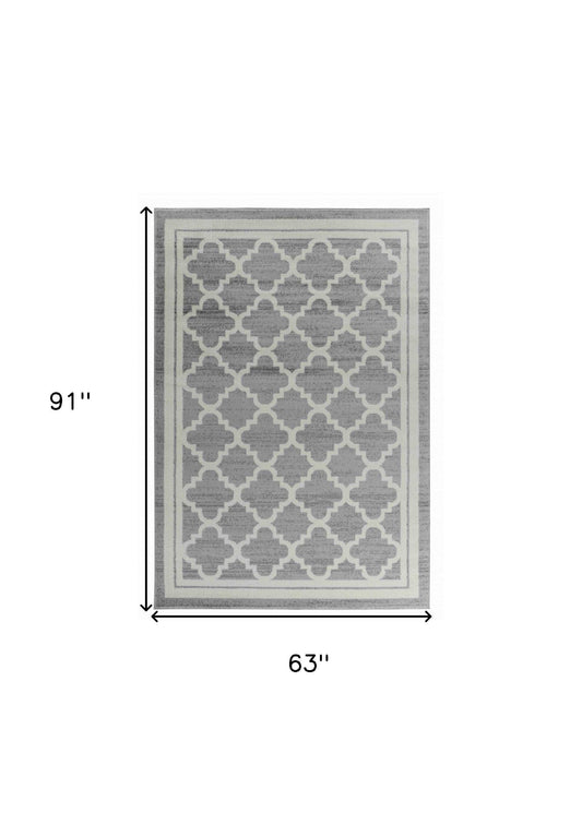 5' X 8' Grey Moroccan Area Rug - Homeroots - Flyclothing LLC