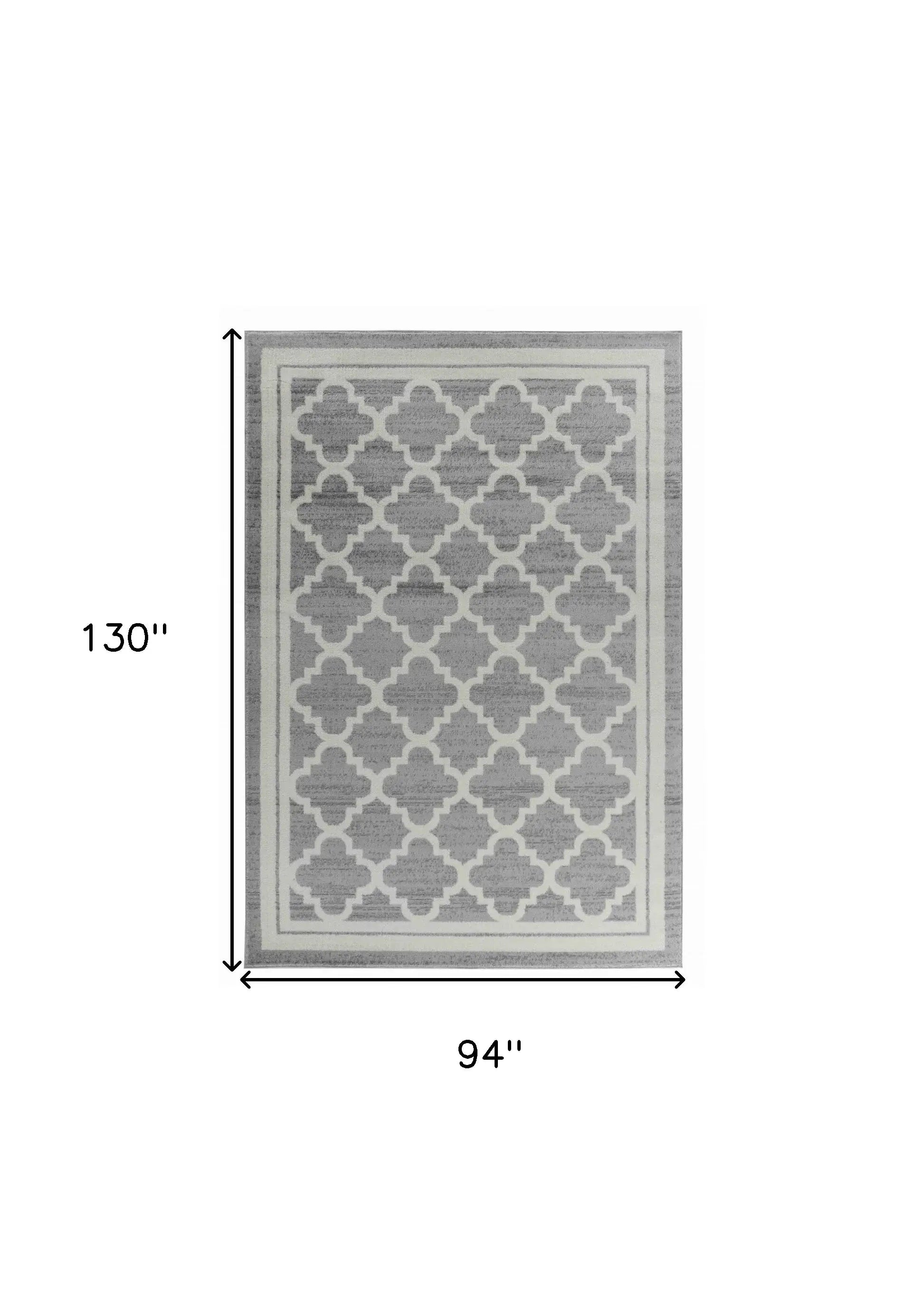 8' X 11' Grey Moroccan Area Rug - Homeroots - Flyclothing LLC
