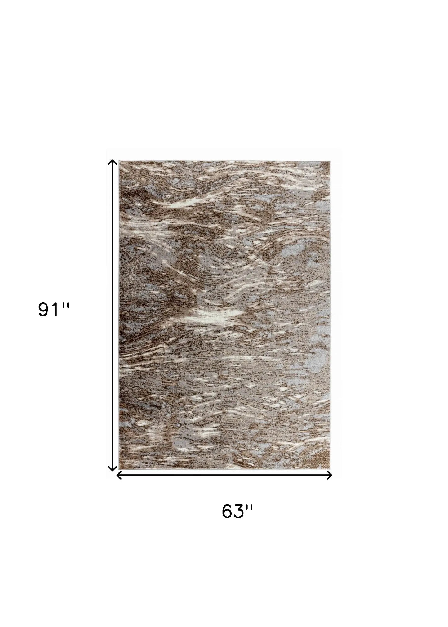 5' X 8' Brown Abstract Area Rug - Homeroots - Flyclothing LLC