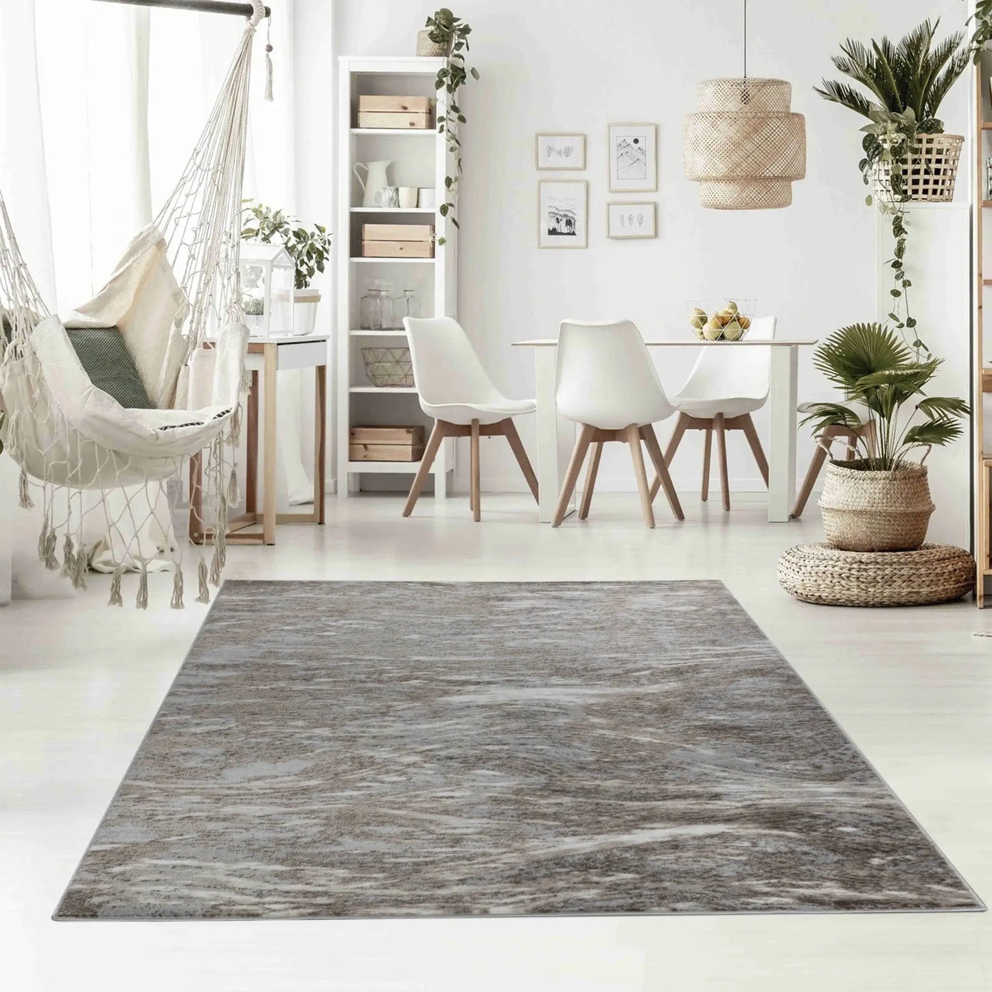 7' X 10' Brown Abstract Area Rug - Homeroots - Flyclothing LLC