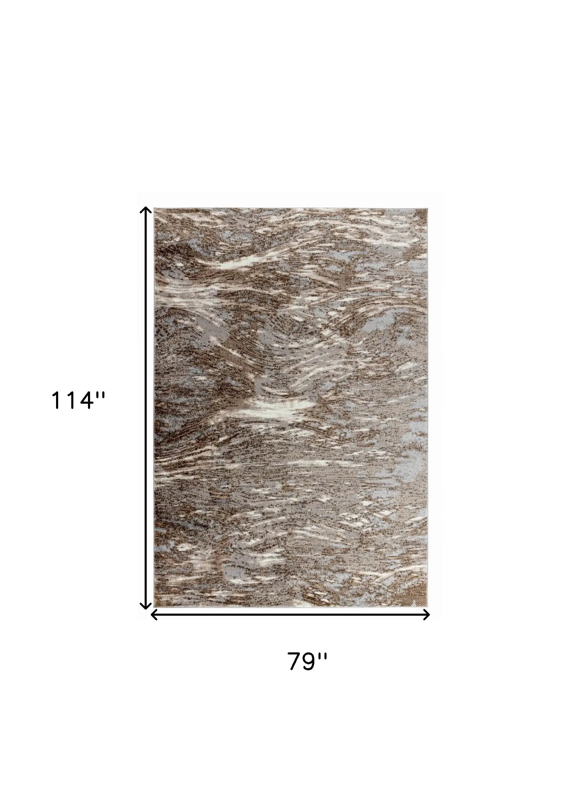 7' X 10' Brown Abstract Area Rug - Homeroots - Flyclothing LLC
