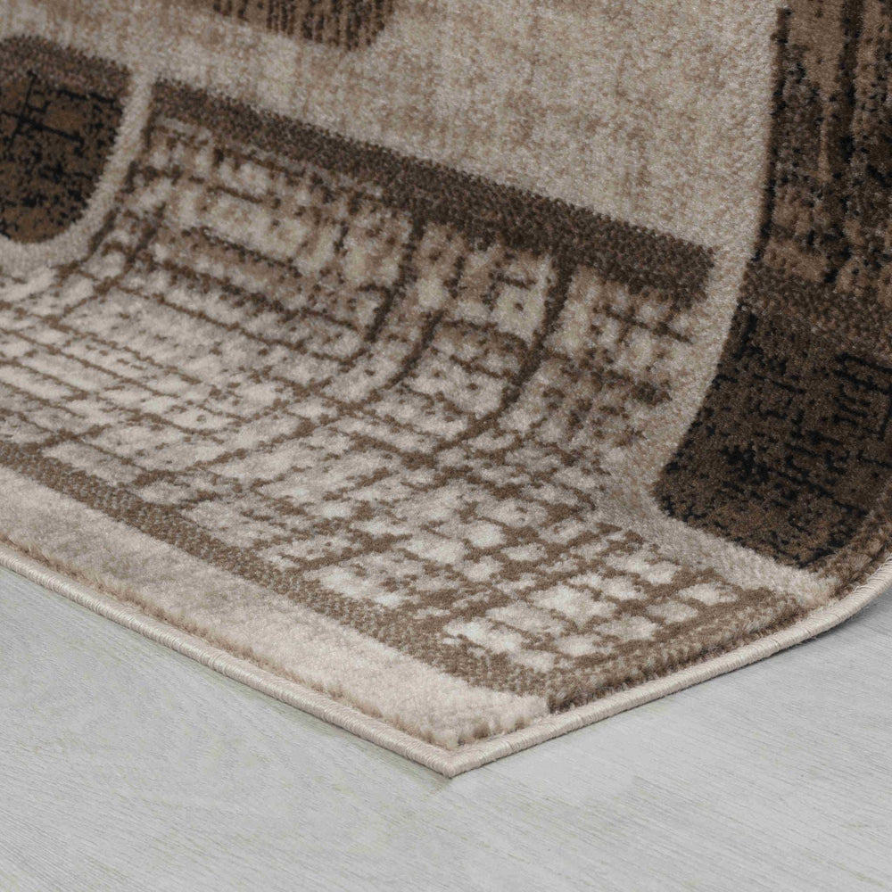 5' X 8' Brown Geometric Area Rug - Homeroots - Flyclothing LLC