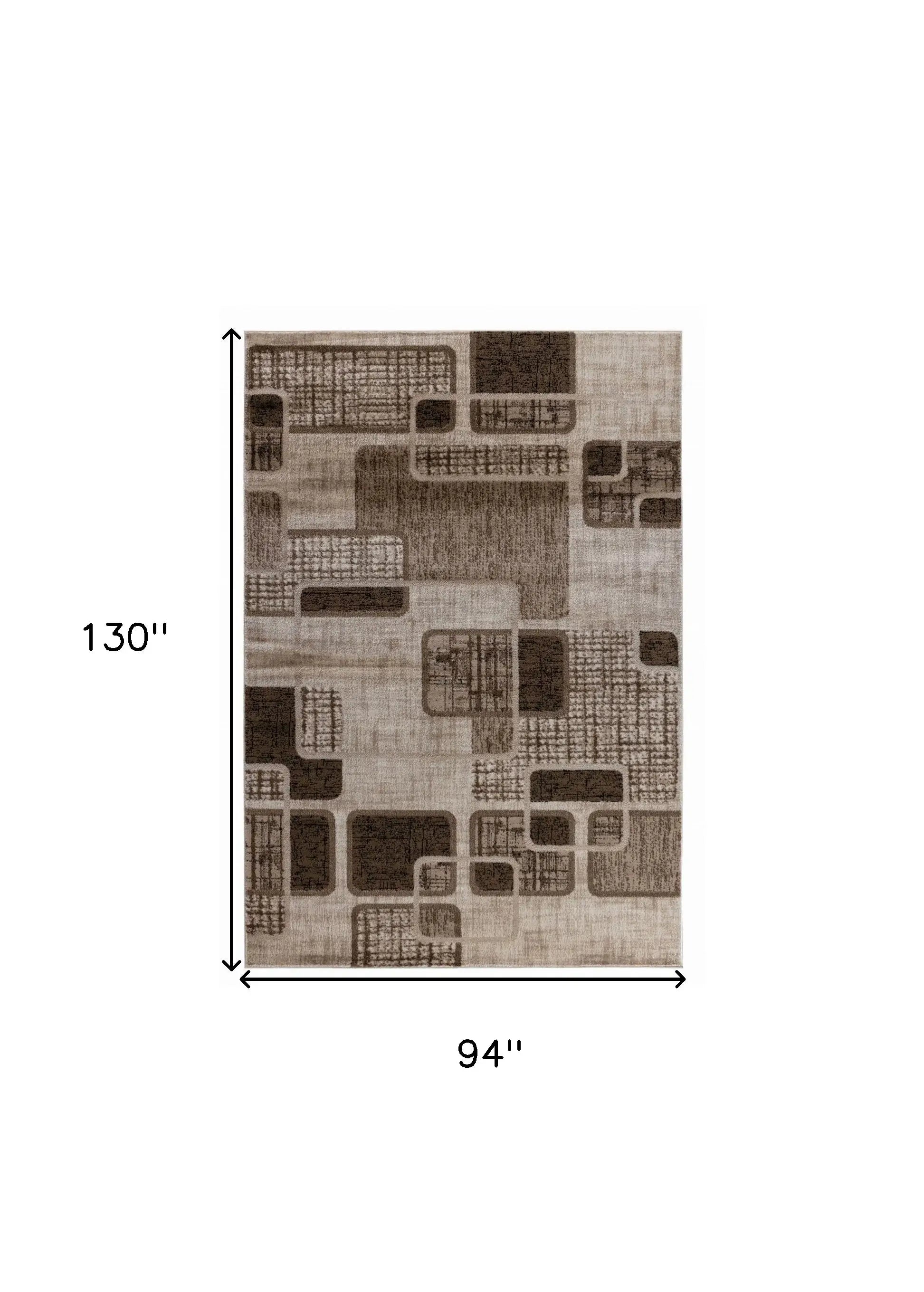 8' X 11' Brown Geometric Area Rug - Homeroots - Flyclothing LLC