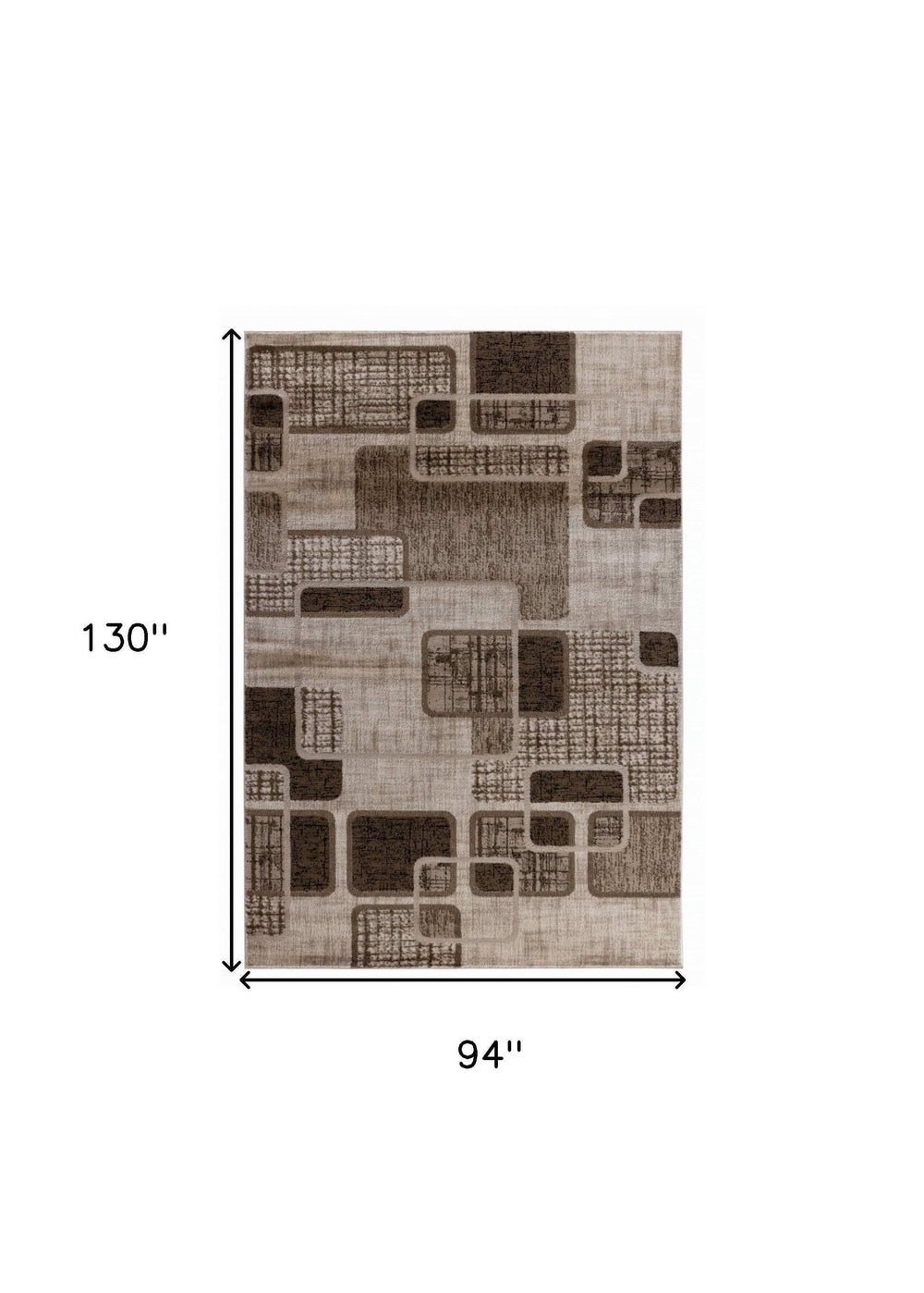 8' X 11' Brown Geometric Area Rug - Homeroots - Flyclothing LLC