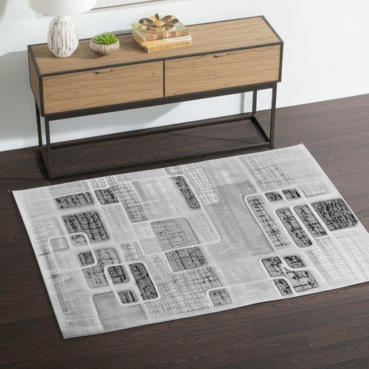 4' X 6' Grey Geometric Area Rug - Homeroots - Flyclothing LLC