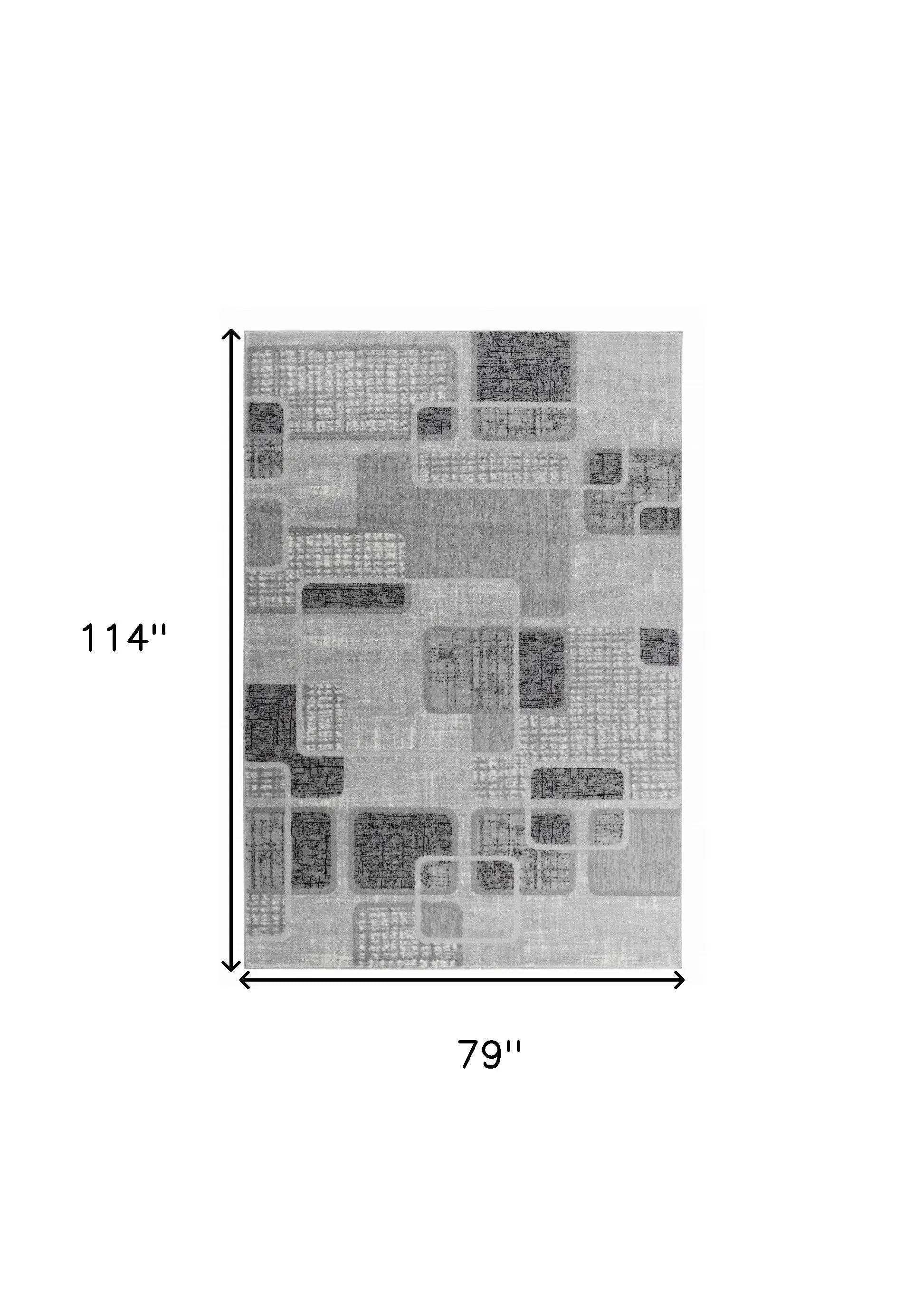 7' X 10' Grey Geometric Area Rug - Homeroots - Flyclothing LLC