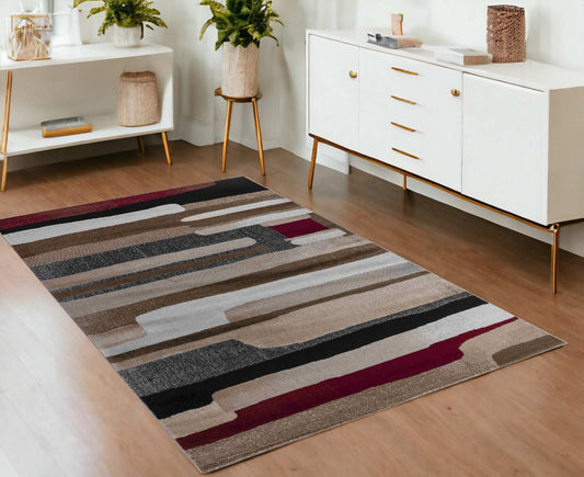 4' X 6' Brown Abstract Area Rug - Homeroots - Flyclothing LLC